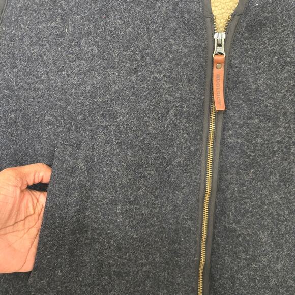 Woolrich Mens Classic Countryside Heritage Wool Sherpa Lined Charcoal Zip Vest M - Picture 4 of 11